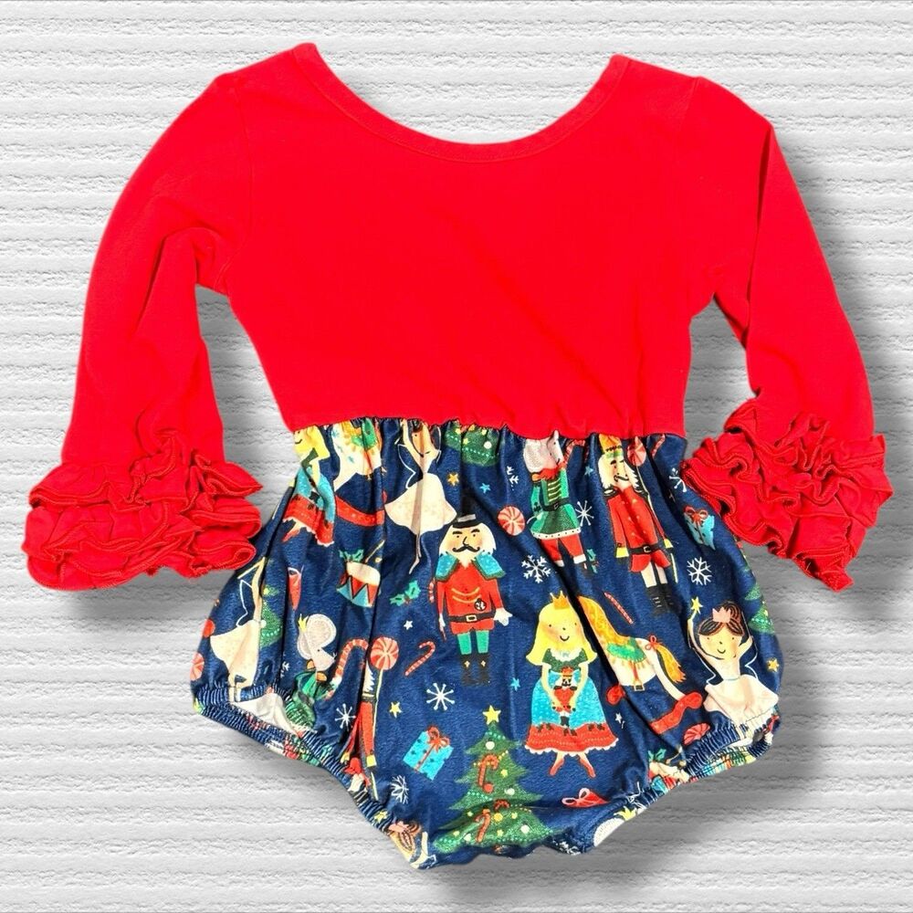 Marie Nicole Navy Nutcracker Romper 18-24 Month Christmas Holiday